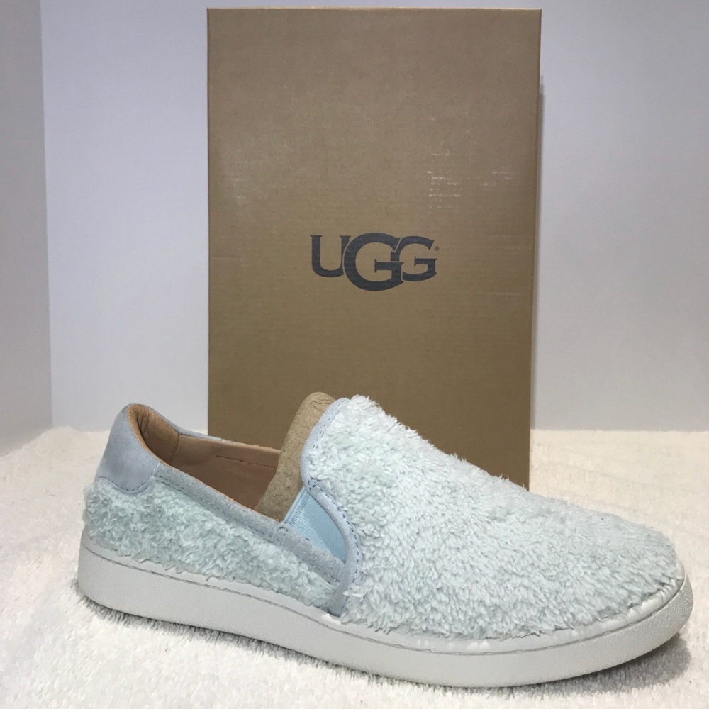 Ugg Ricci Slip On Shoes Furry Fuzz Iceberg Blue - Picture 6 of 7